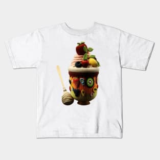 Yarn Parfait Cake Knitten Kids T-Shirt